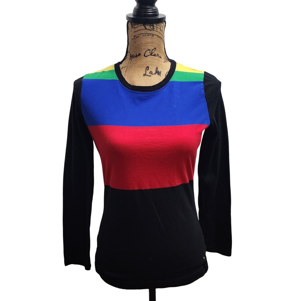 L-RL Lauren‎ Active Ralph Lauren Colorful Striped Long Sleeve Top